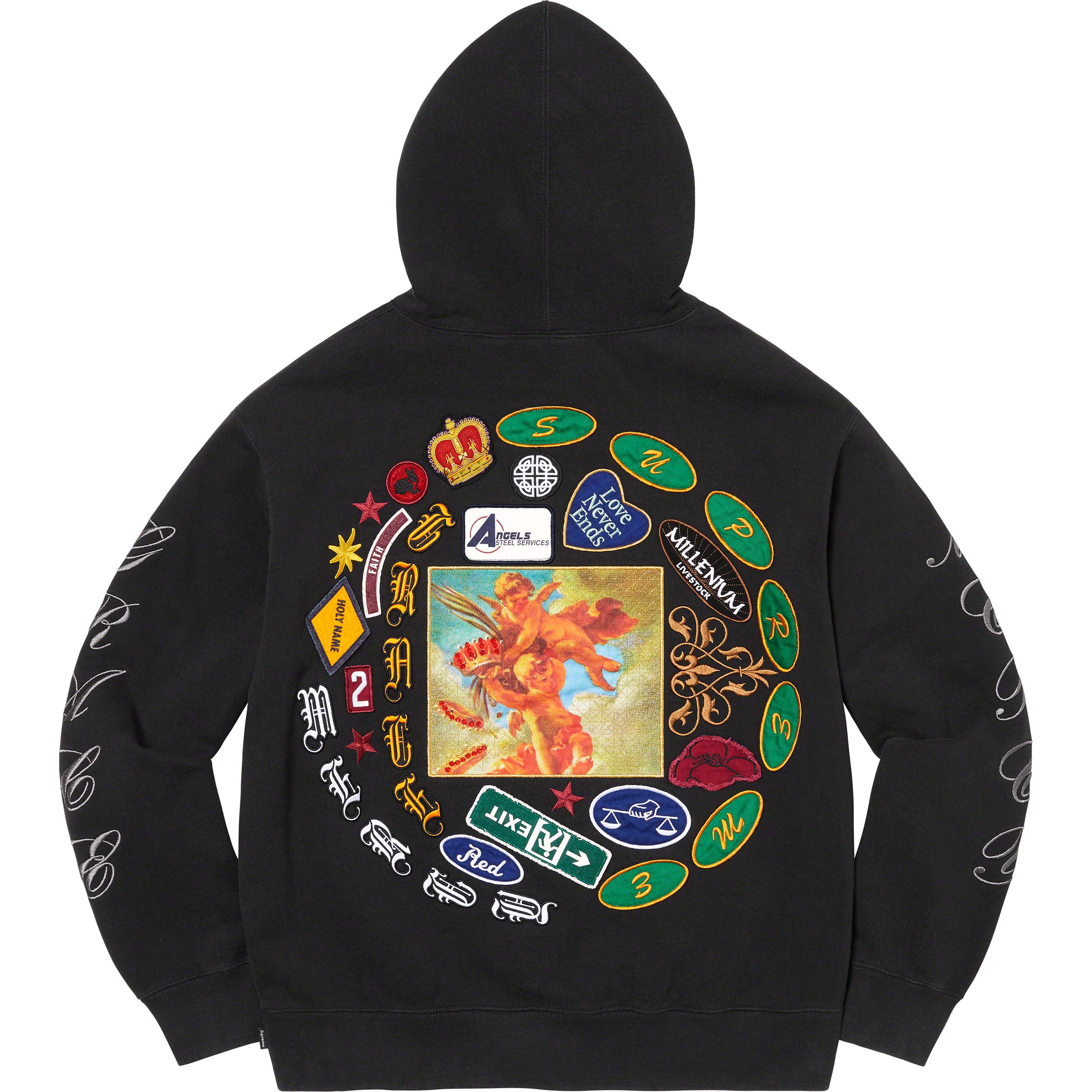 PATCHES SPIRAL HOODED SWEATSHIRT