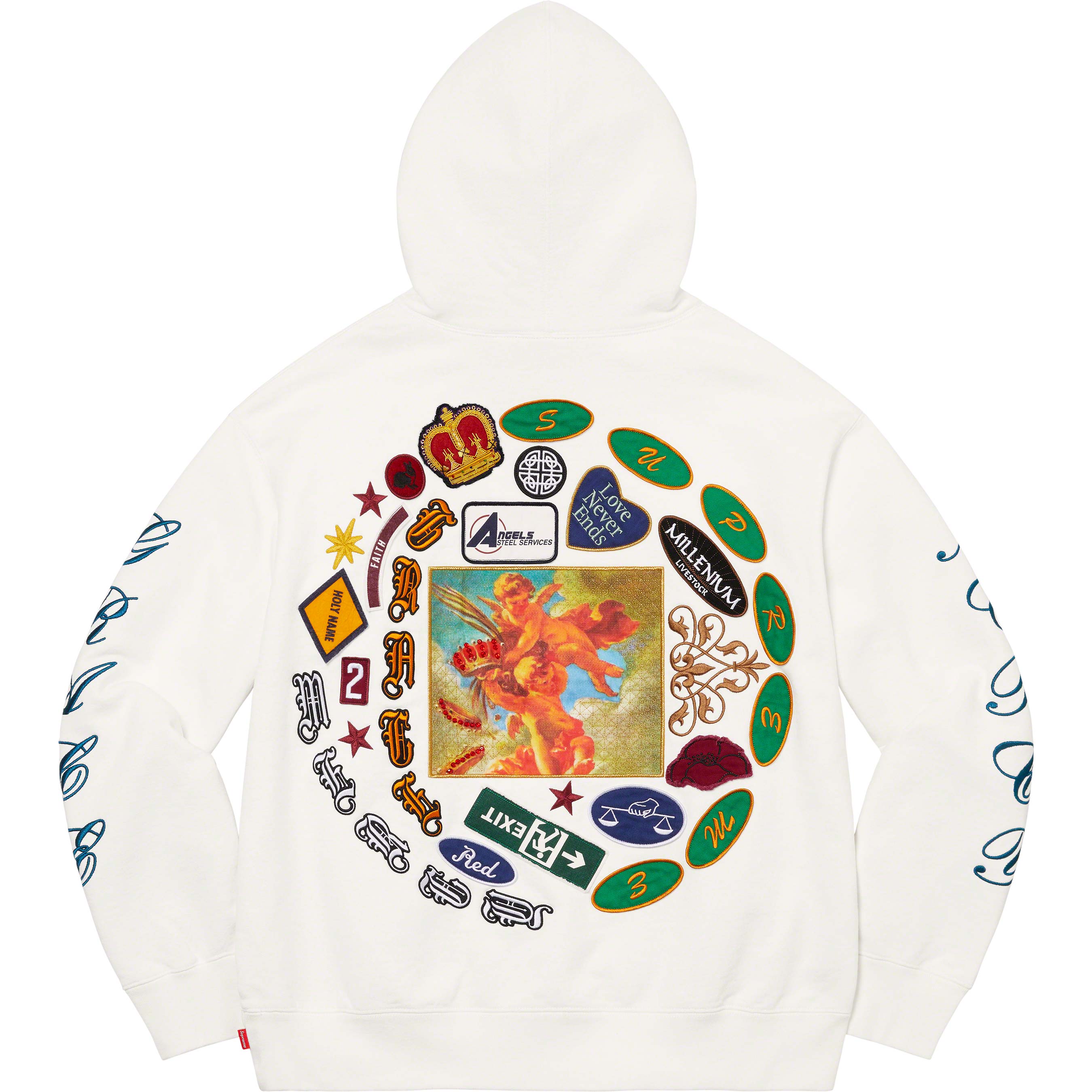 PATCHES SPIRAL HOODED SWEATSHIRT