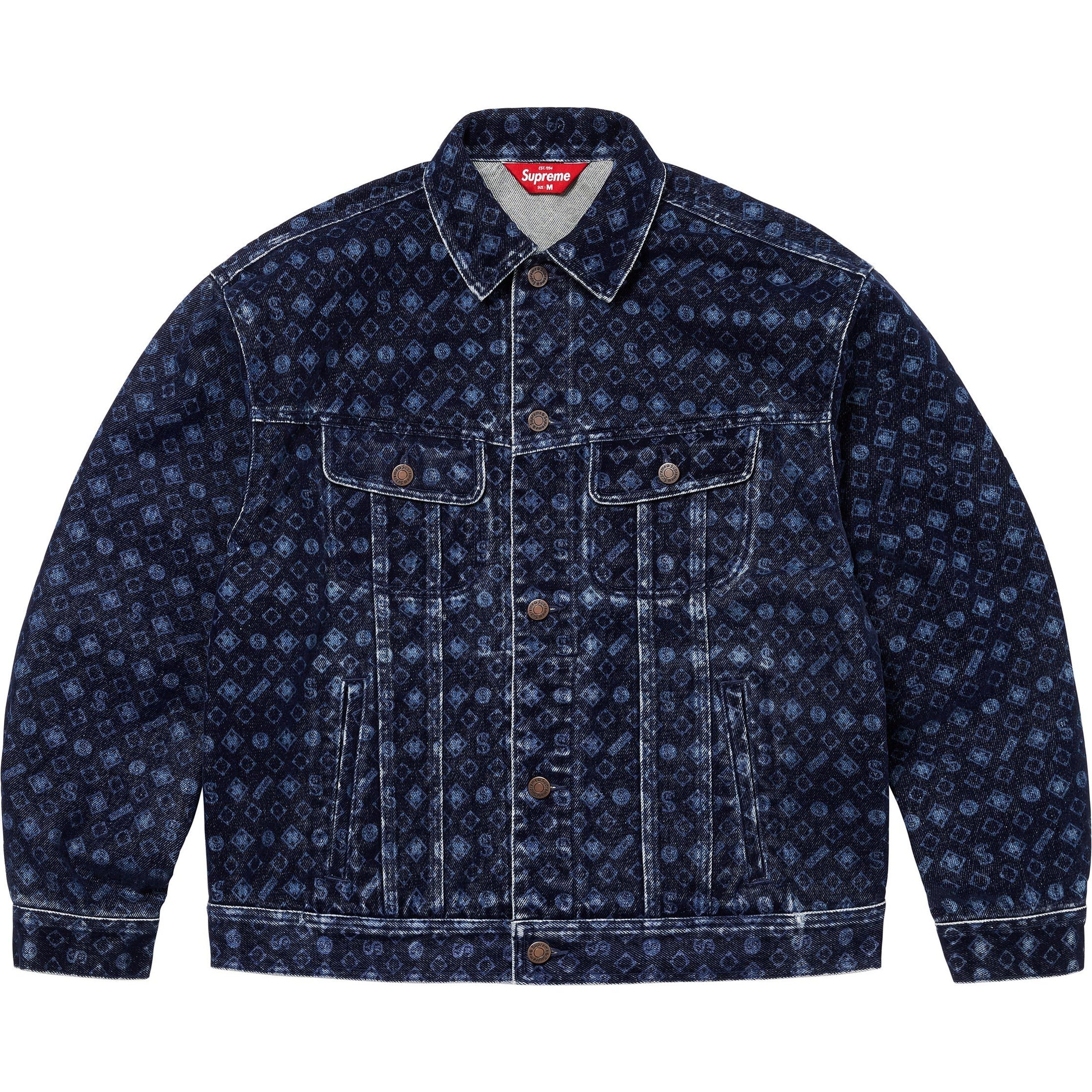 FLOCKED DENIM TRUCKER JACKET