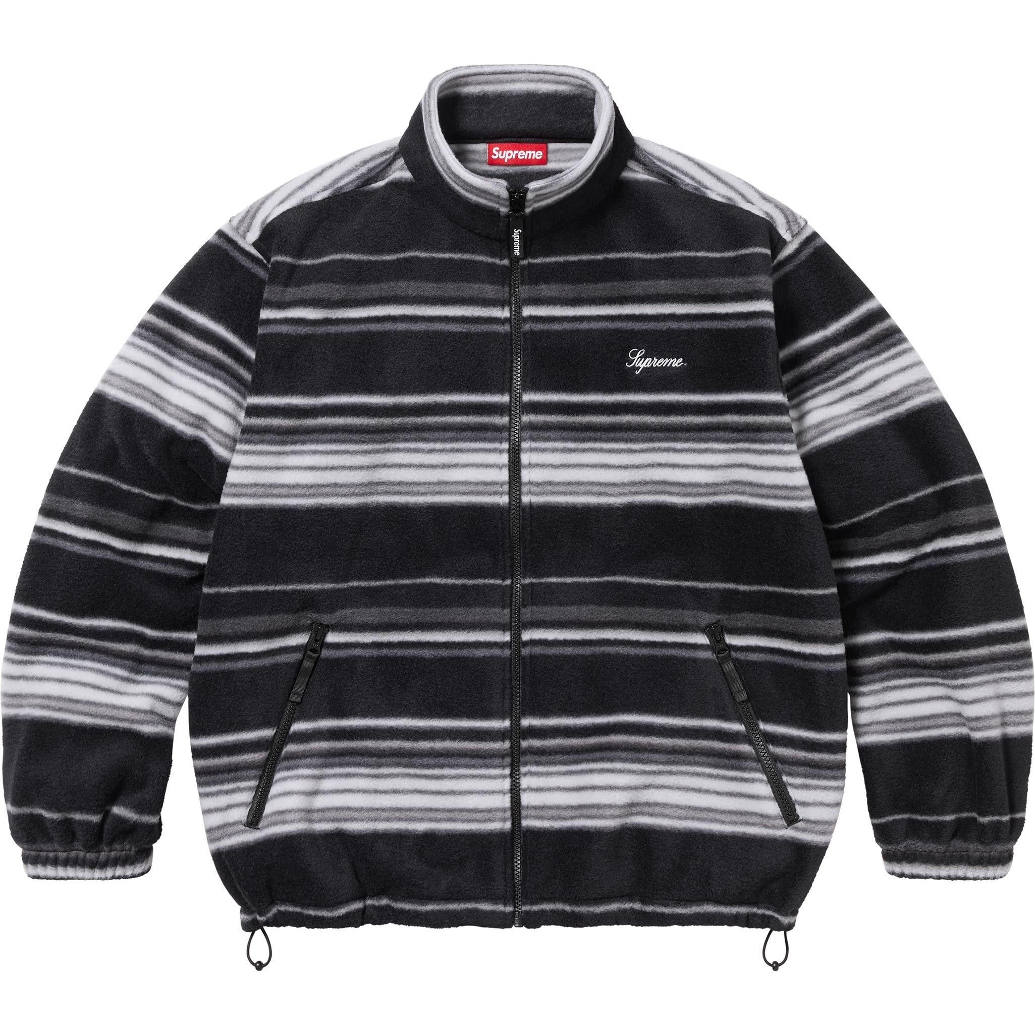 STRIPE ZIP UP FLEECE JACKET