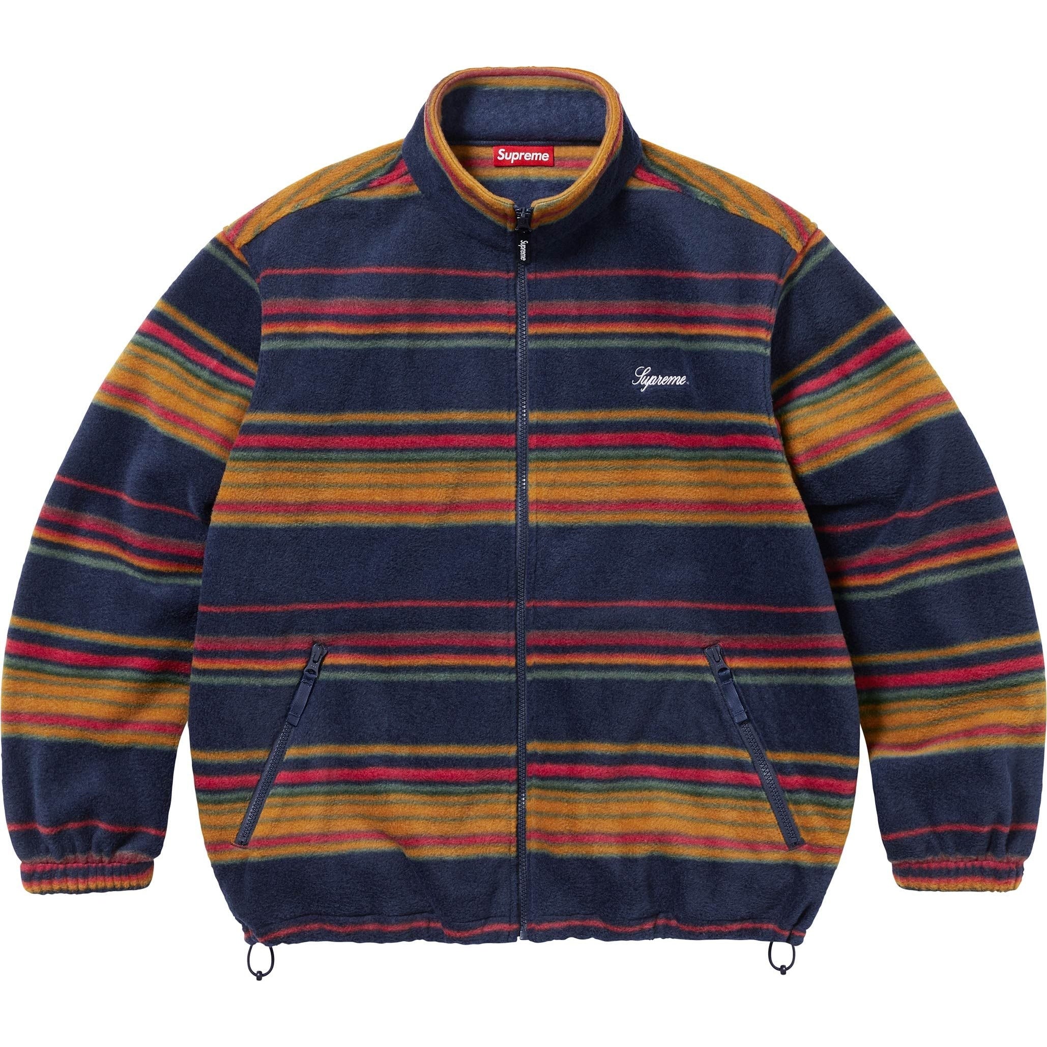 STRIPE ZIP UP FLEECE JACKET