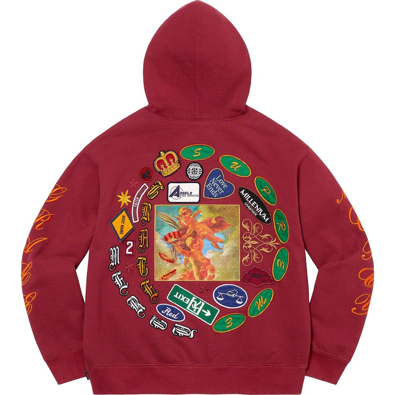 PATCHES SPIRAL HOODED SWEATSHIRT