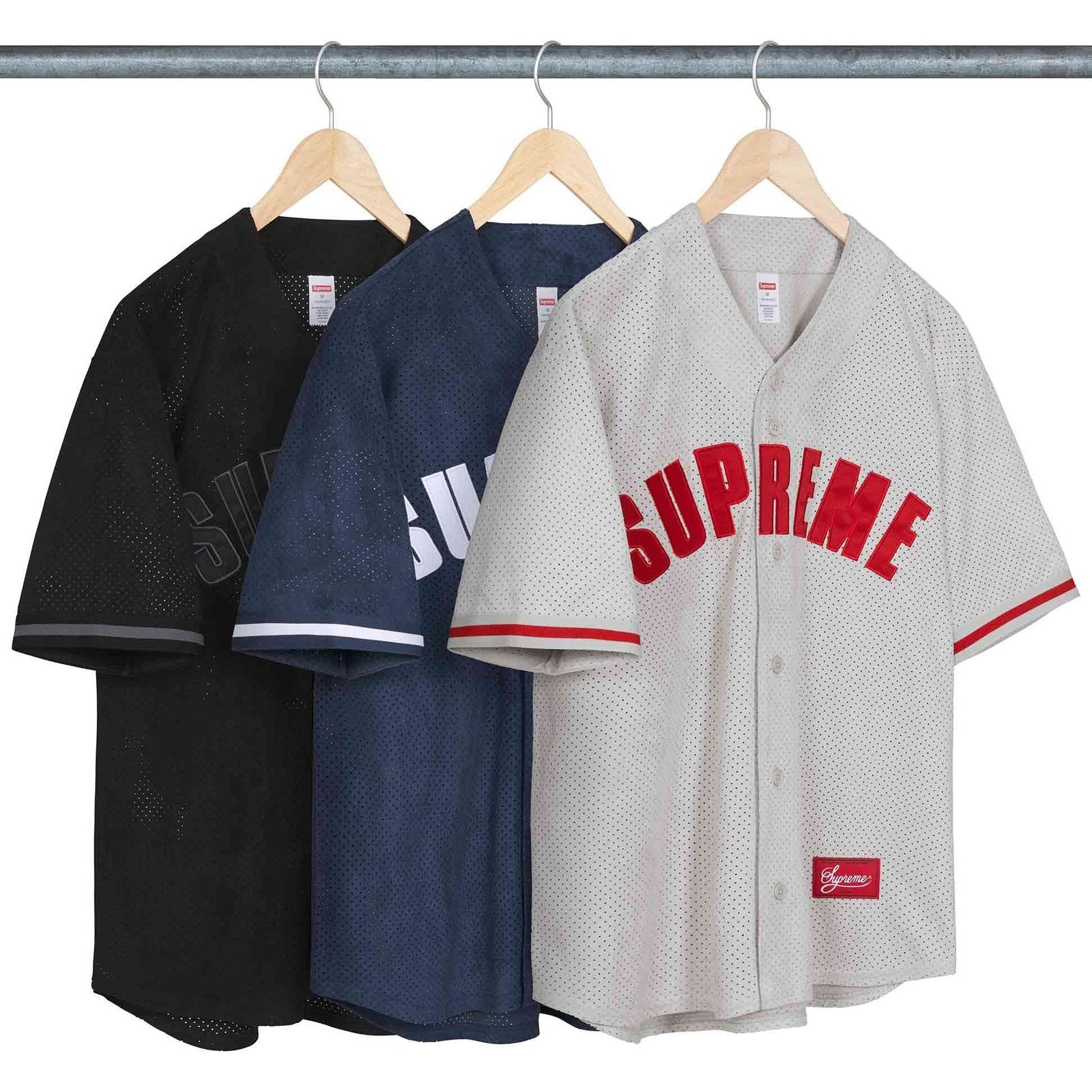 ULTRASUEDE MESH BASEBALL JERSEY