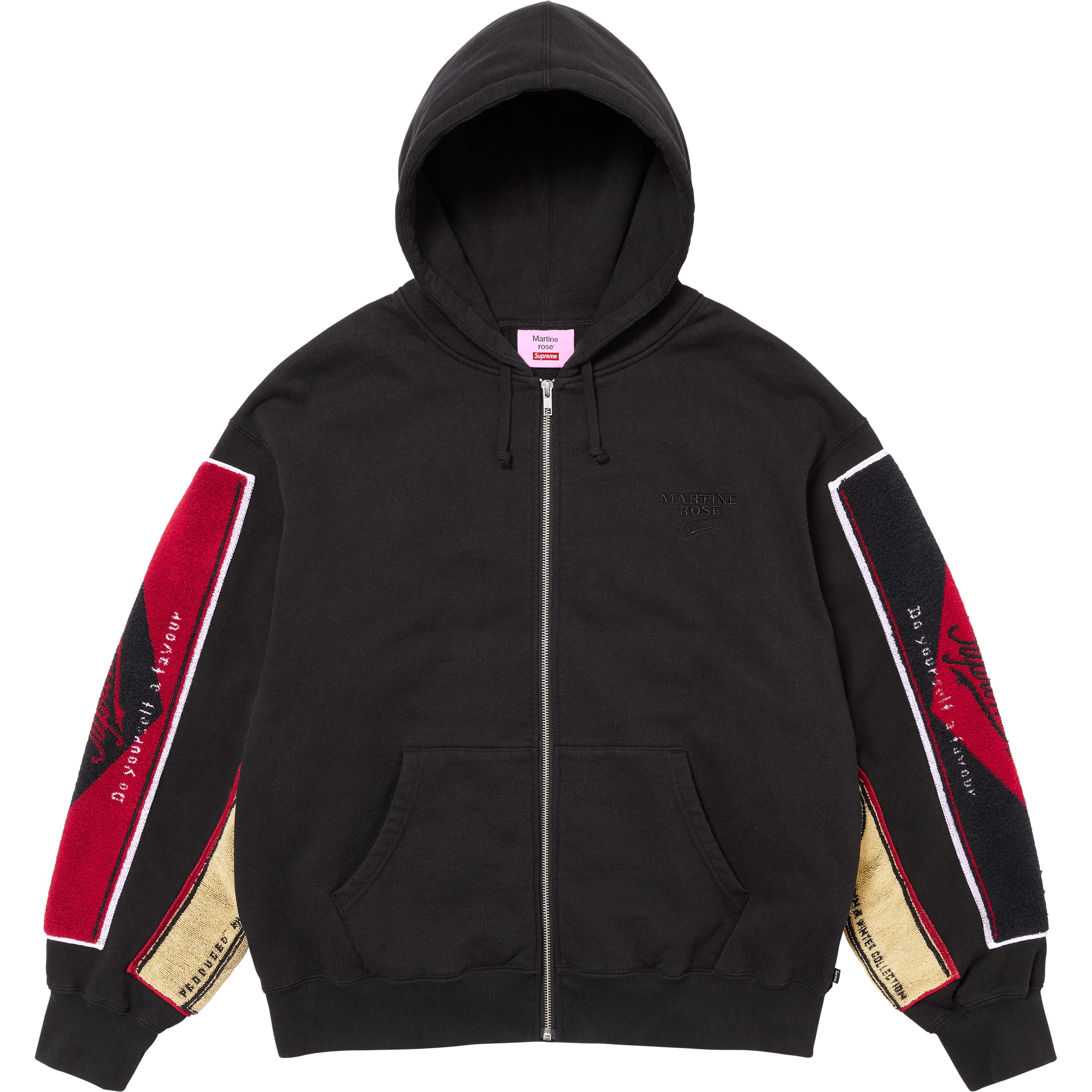 MARTINE ROSE TOWEL ZIP UP HOODED SWEATSHIRT