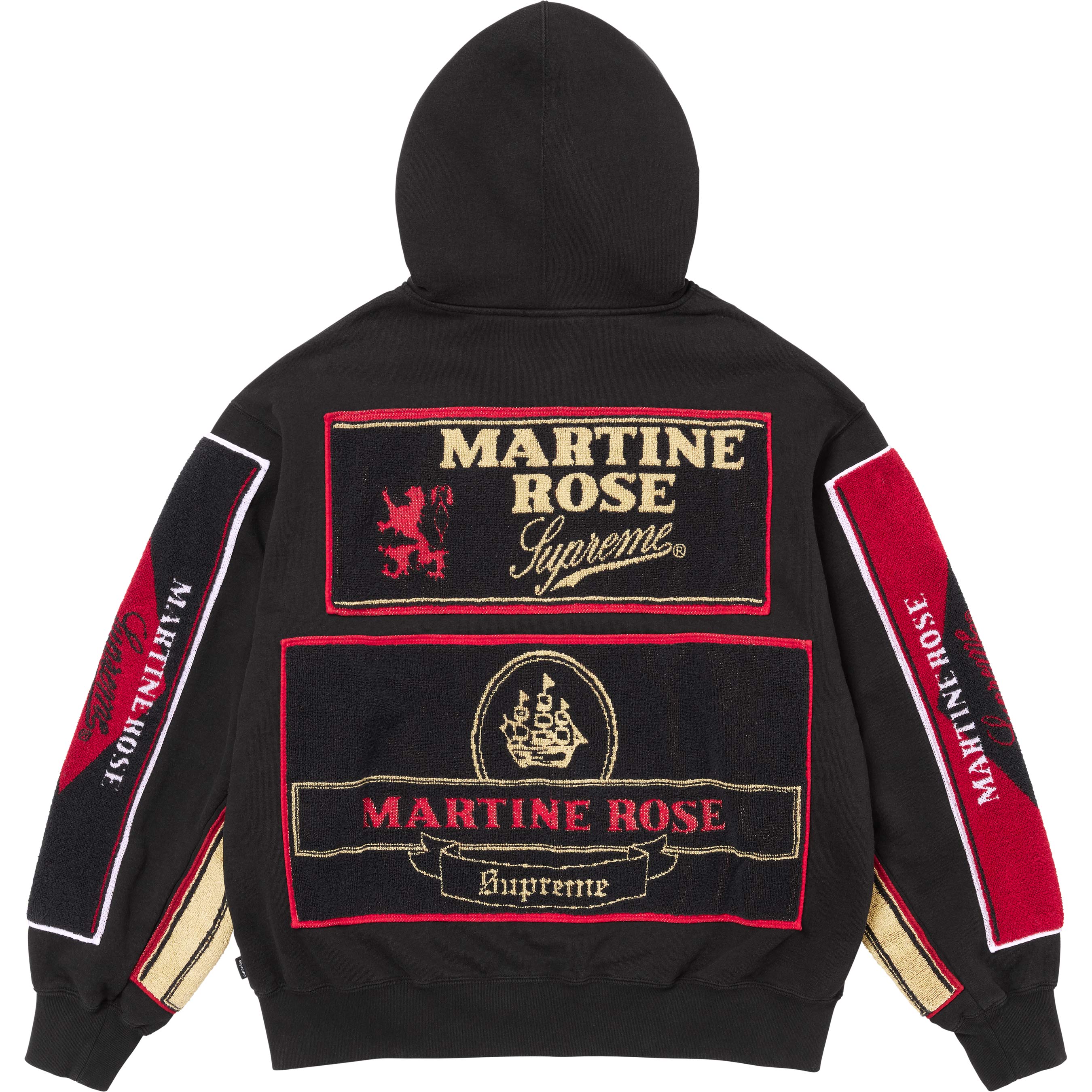 MARTINE ROSE TOWEL ZIP UP HOODED SWEATSHIRT